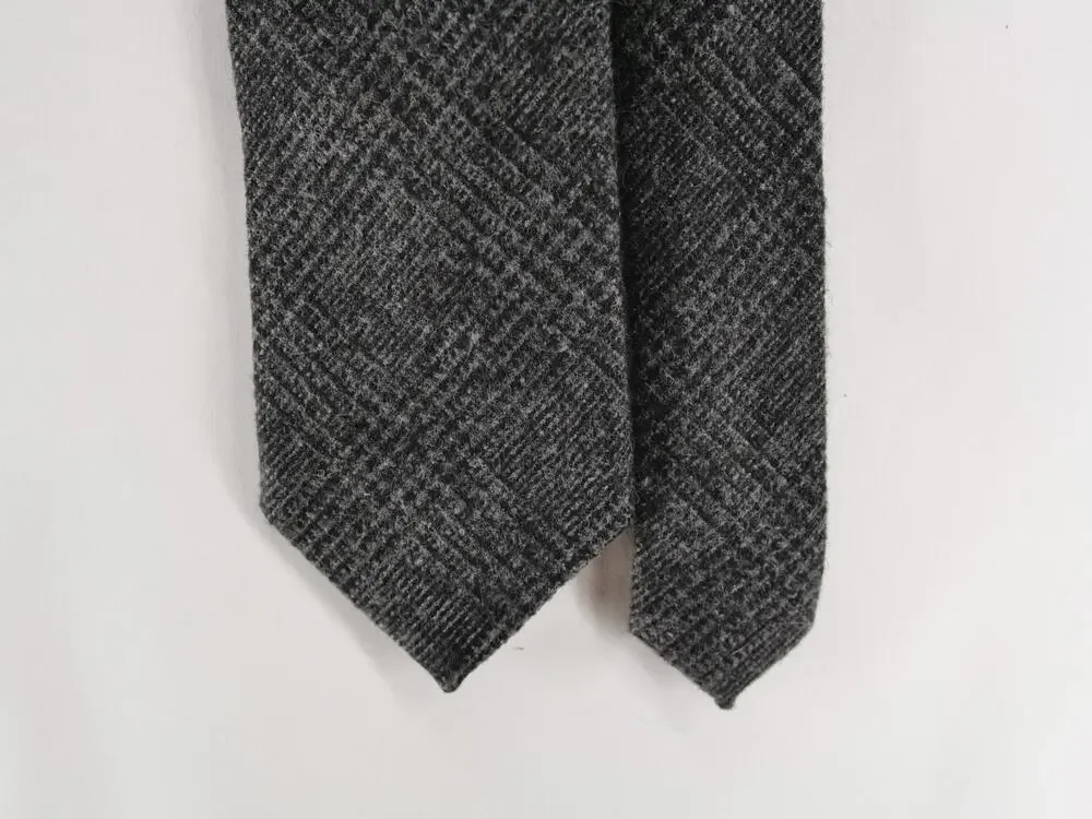 NWT J. Crew Factory Men's Narrow Tie Wool Blend Plaid Dark Grey 3